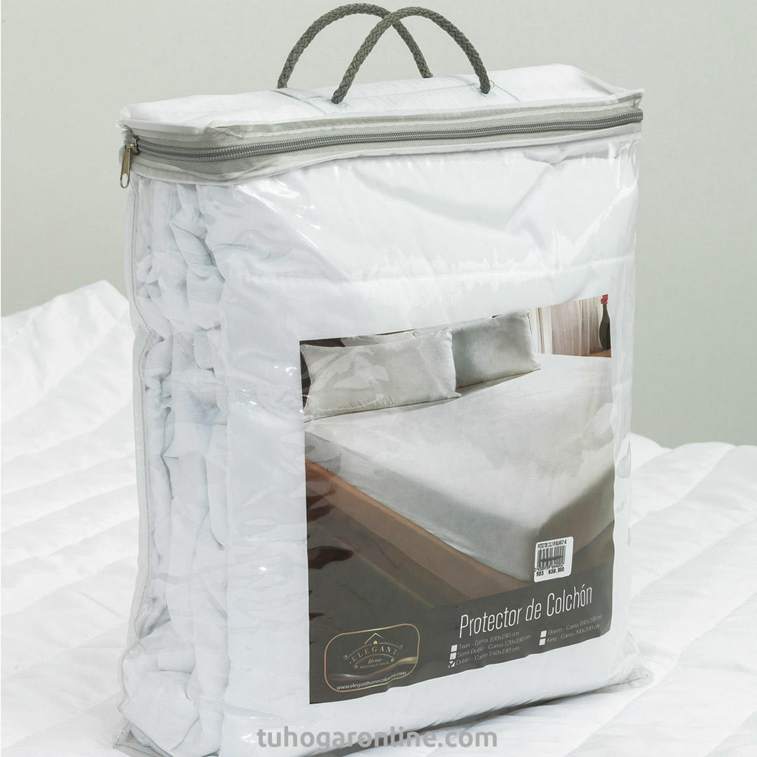 Protectores Para Colchón Blanco Acolchado-3
