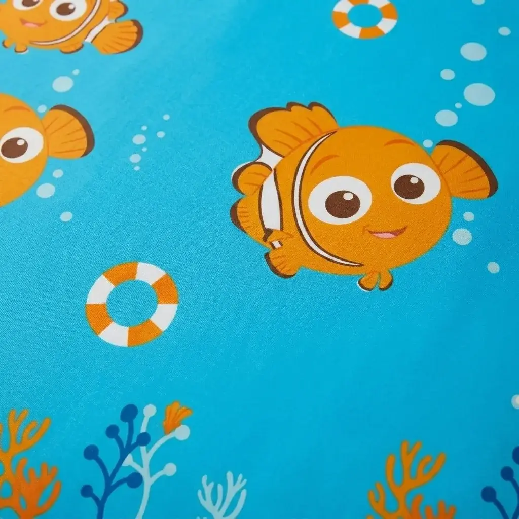 Cubrelecho Acolchado Disney Buscando A Nemo Celeste Estampados Animados-4