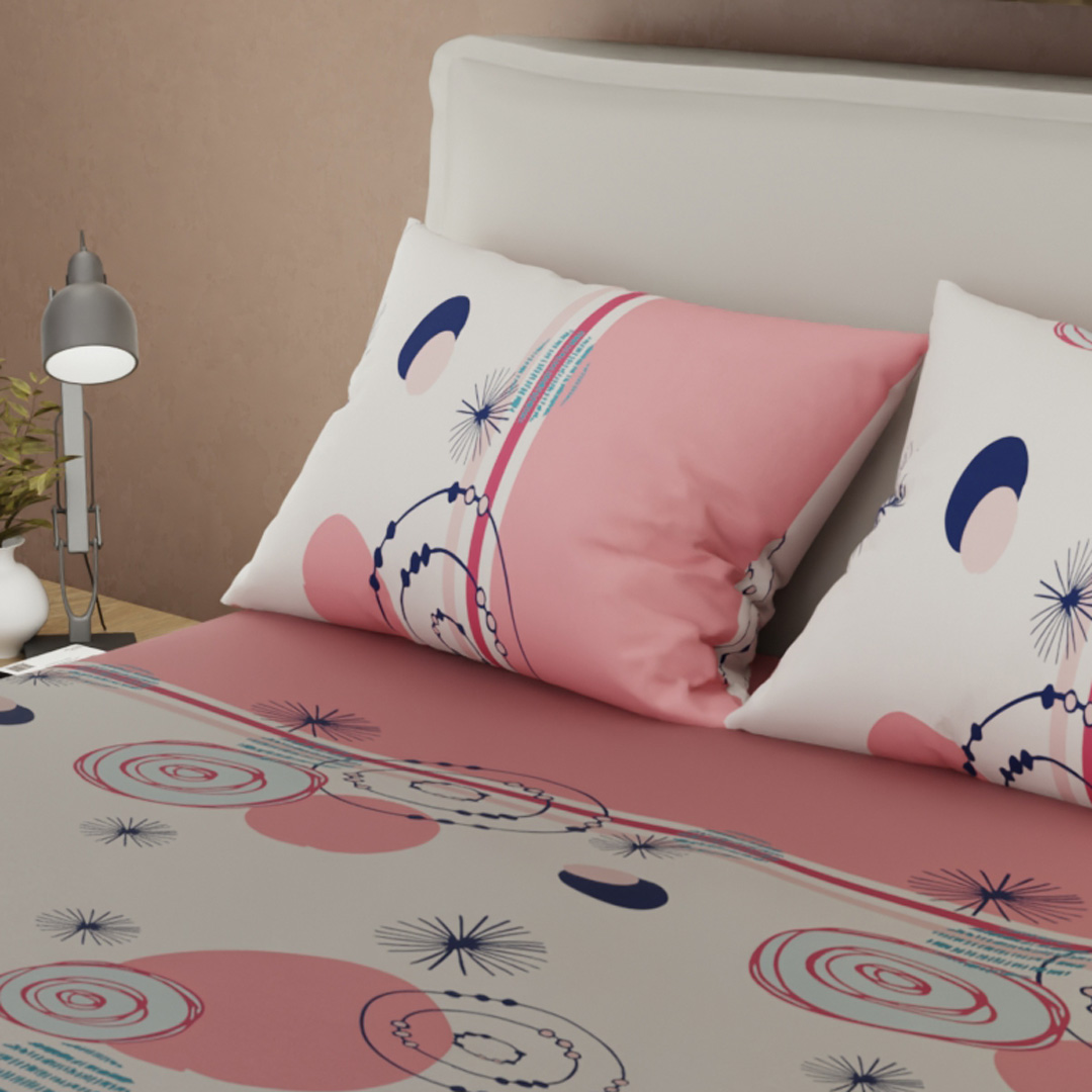 Juego De Sábanas Con Cortinas Urbanix Rosa-2