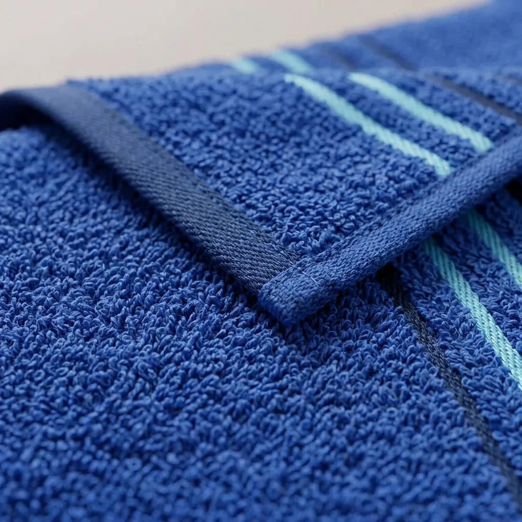 Toalla Mediterráneo Beige Azul Rey 550 Gr-2
