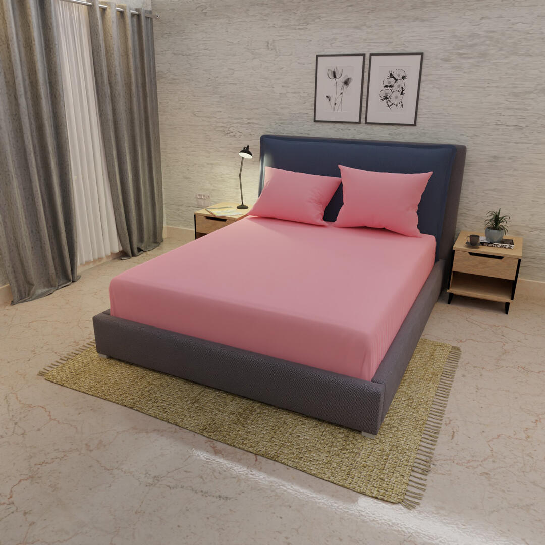 SABANA AJUSTABLE UNICOLOR MY HOUSE ROSA