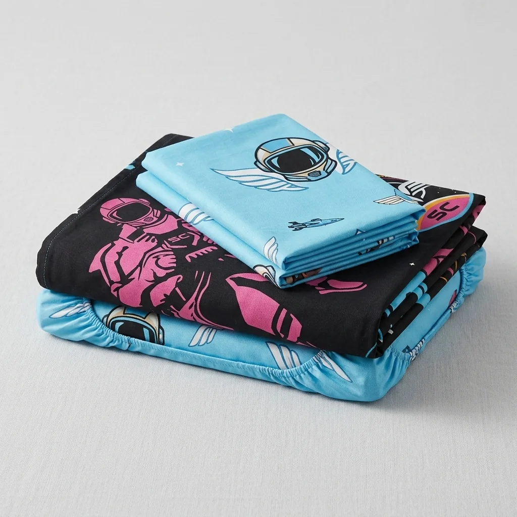 Juego De Sábana Con Cortina Disney Azul Celeste Buzz Ligthyear Estampados Animados-5
