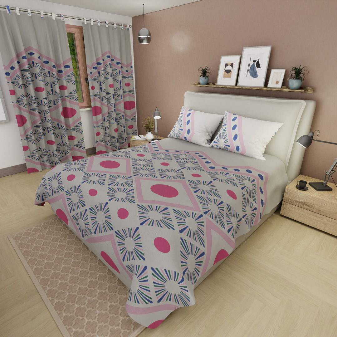 Juego De Sábanas Con Cortinas Boho Clay