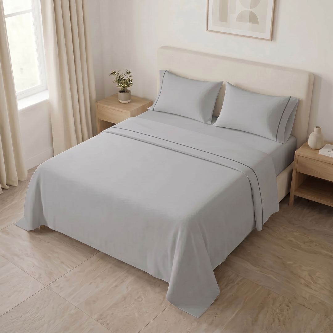 Juego De Sábanas Línea Básicos Gris