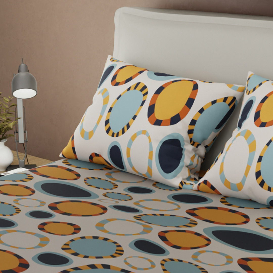 Juego De Sábanas Con Cortinas Dynamic Stripes-2