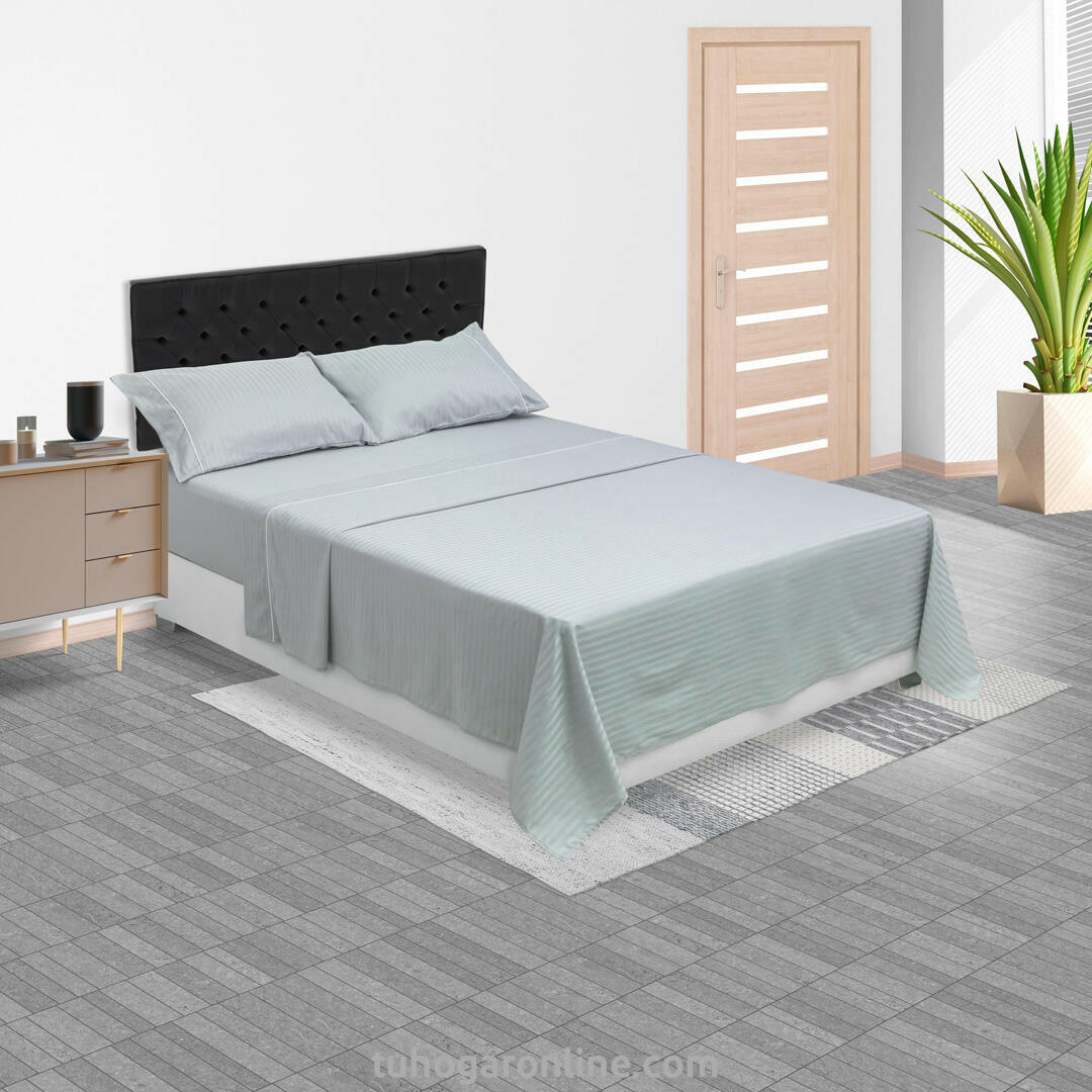 Juego de Sabanas Para Cama Doble 800 Hilos Satinada Gris