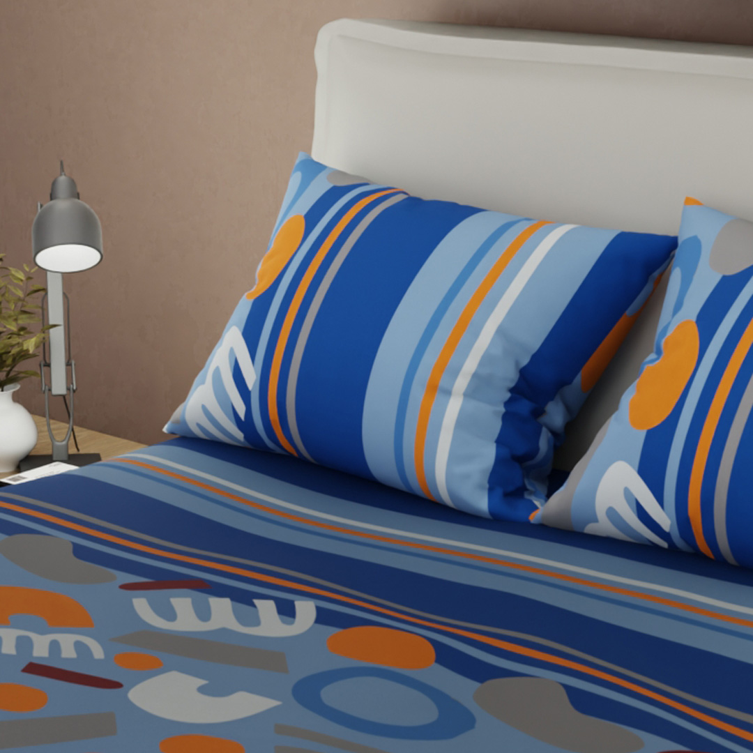 Juego De Sábanas Con Cortinas Cobalt Studio-2