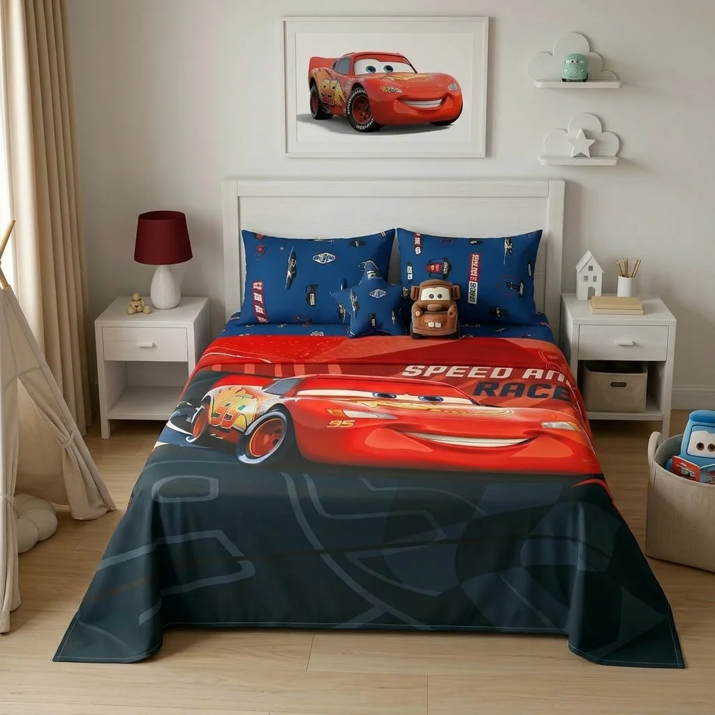Juego De Sabanas Core Disney Cars Estampados Animados-3