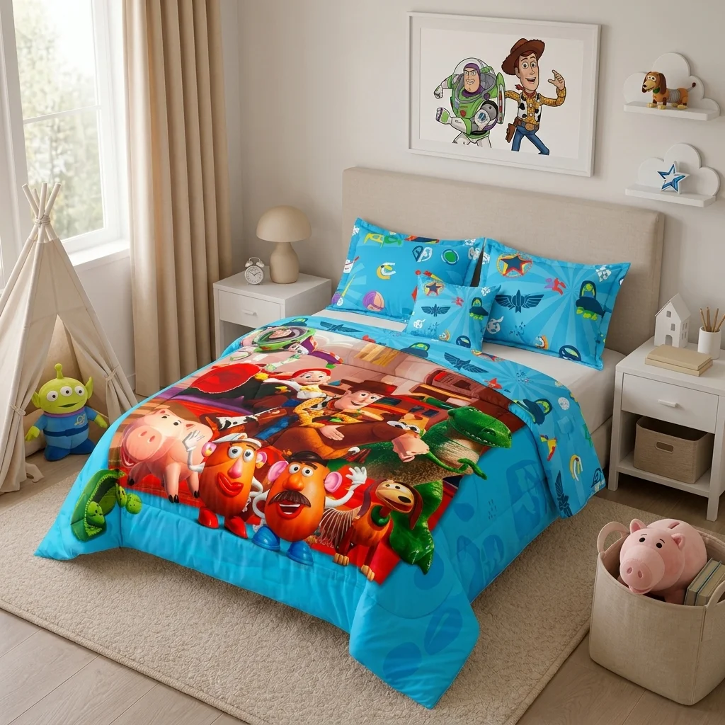 Cubrelecho Acolchado Disney Core Toy Story Celeste Estampados Animados