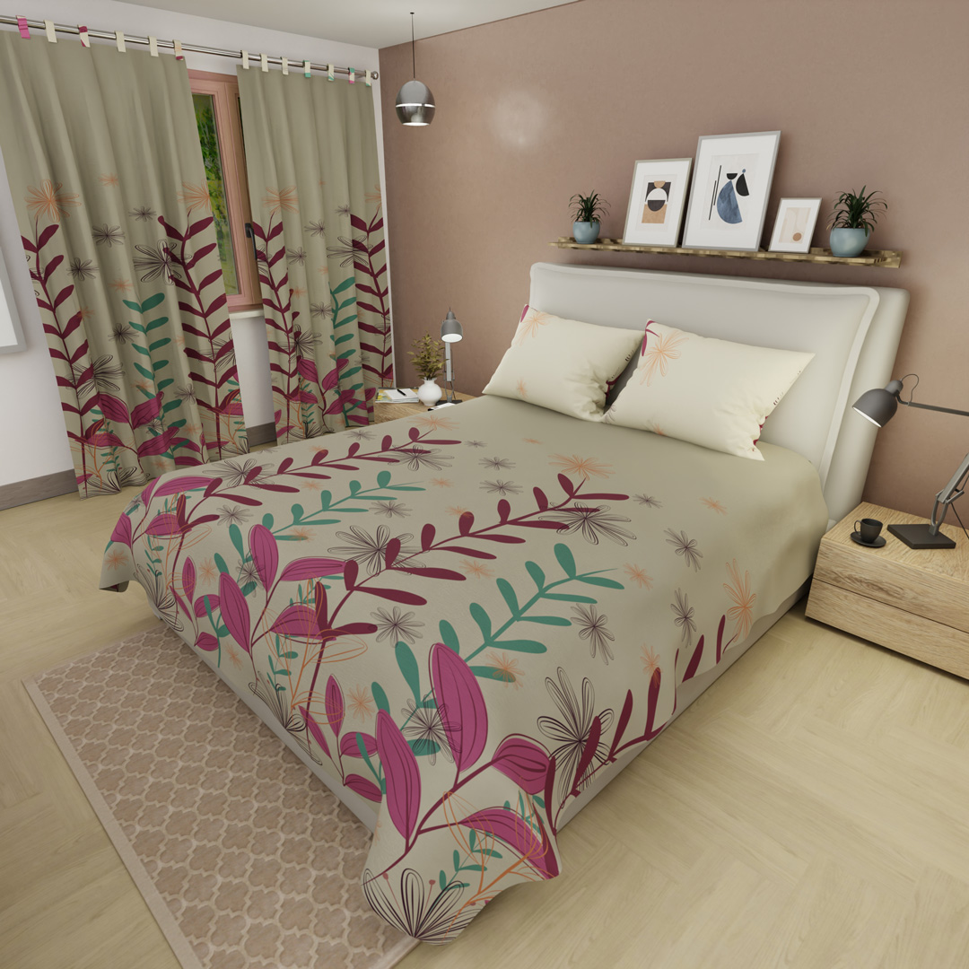 Juego De Sábanas Con Cortinas Cozy Flora