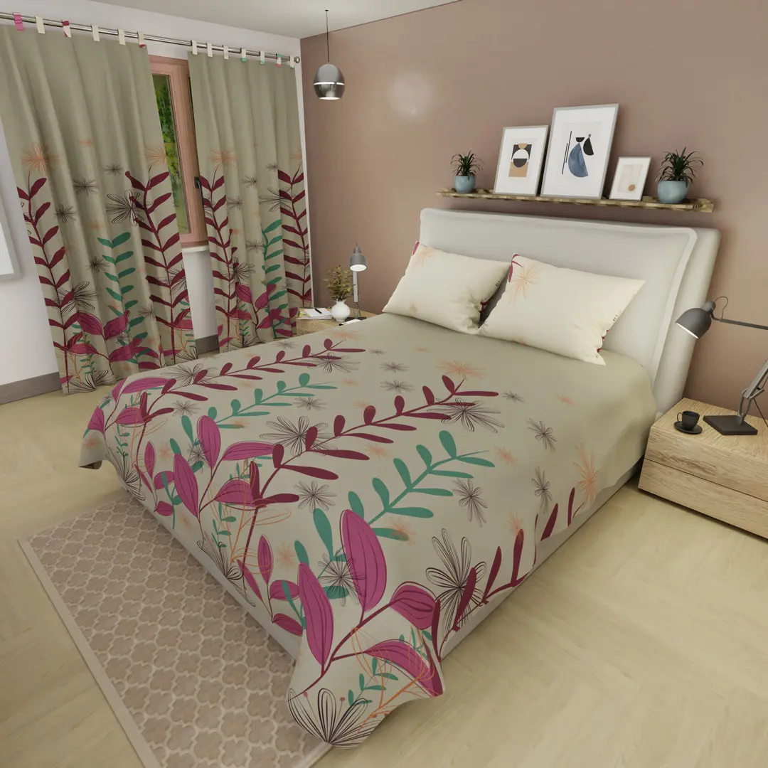 Juego De Sábanas Con Cortinas Cozy Flora