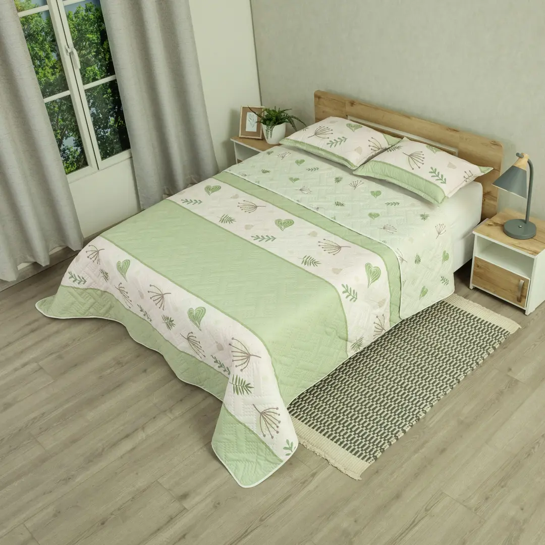 Cubrelecho Termosellado Doble Faz Style Aura Natural-2