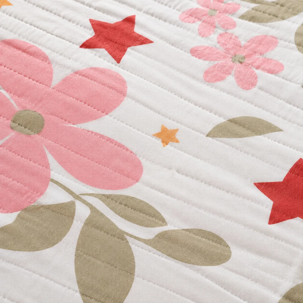 Cubrelecho Estampado Prensado Doble Faz  Starry Rose-4