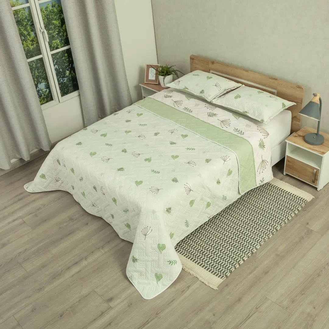 Cubrelecho Termosellado Doble Faz Style Aura Natural-5