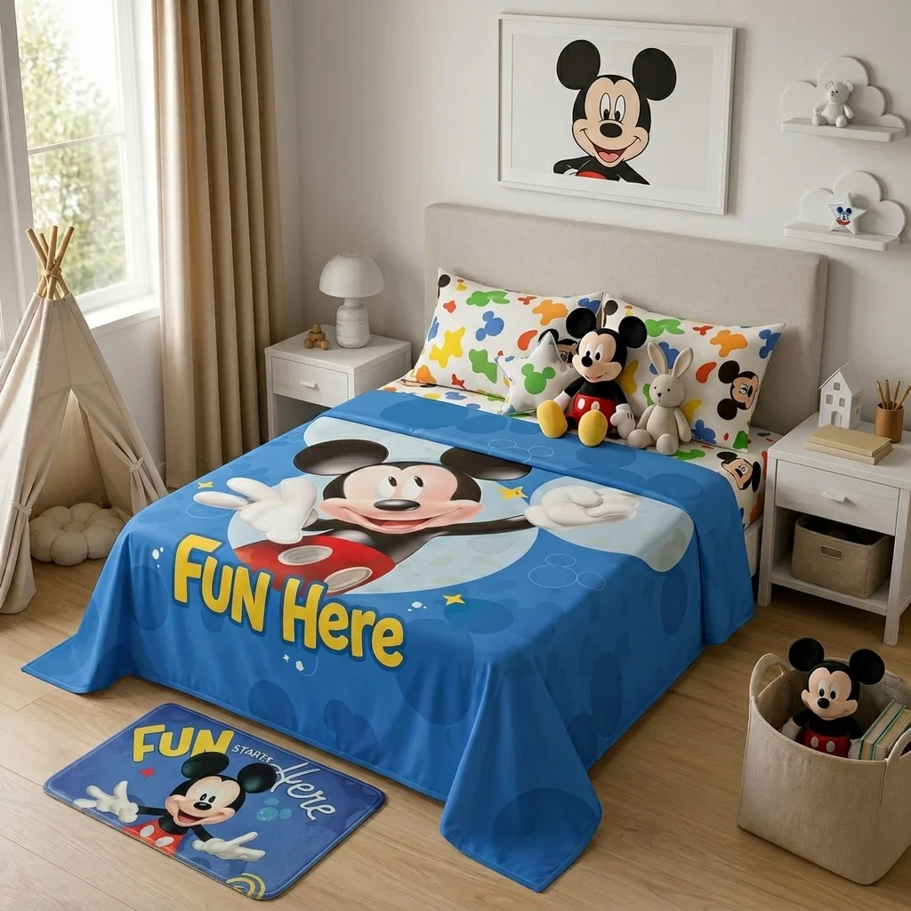 Juego De Sabanas Core Disney Mickey Jr Estampados Animados