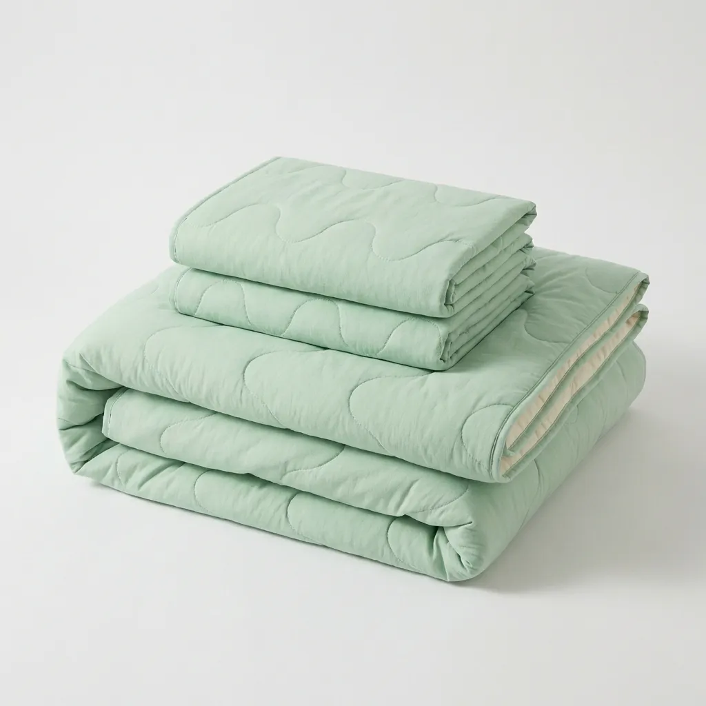 Cubrelecho Acolchado Cotton Sense Solo Fondo Verde -Beige-5