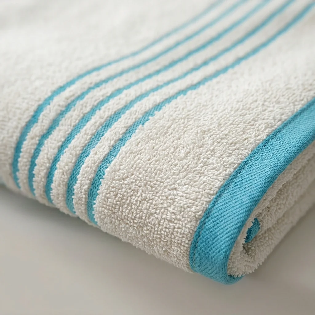 Toalla Mediterráneo Beige Con Linea Azul 550 Gr-2