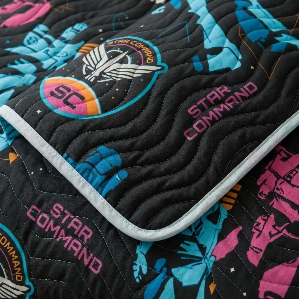 Cubrelecho Prensado Cama Sencilla Disney Lightyear Comando Estelar Negro Estampados Animados-4