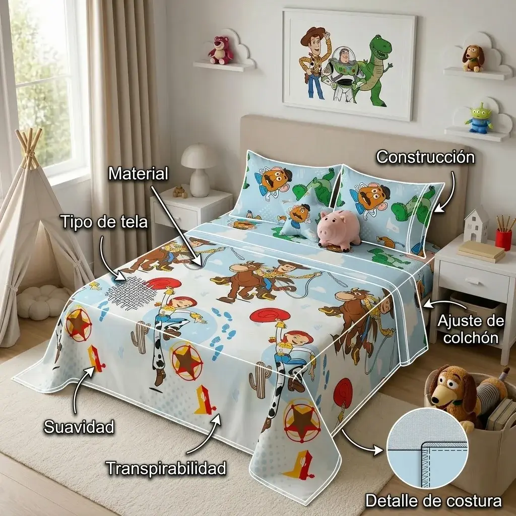 Juegos De Sábanas Disney Toy Story Celeste Estampados Animados-6