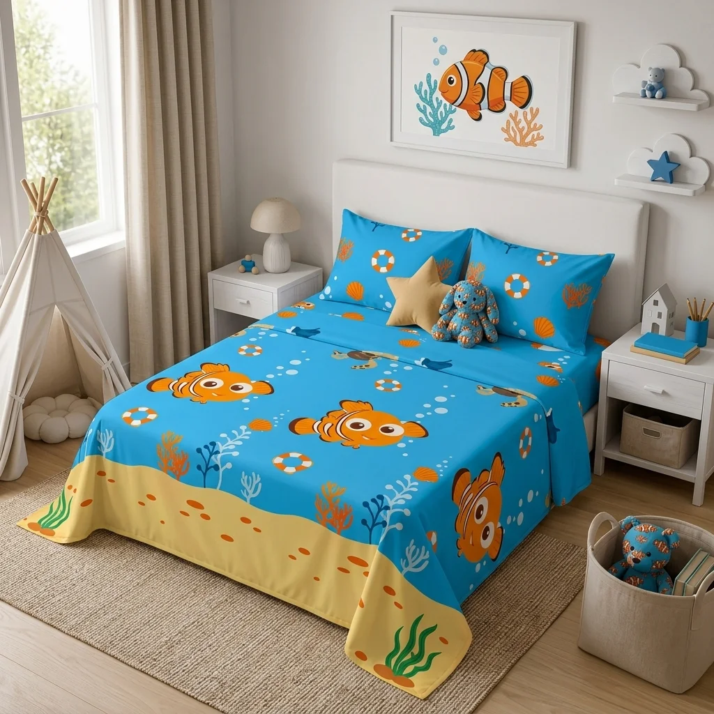 Juegos De Sábanas Disney Buscando A Nemo Celeste Estampados Animados