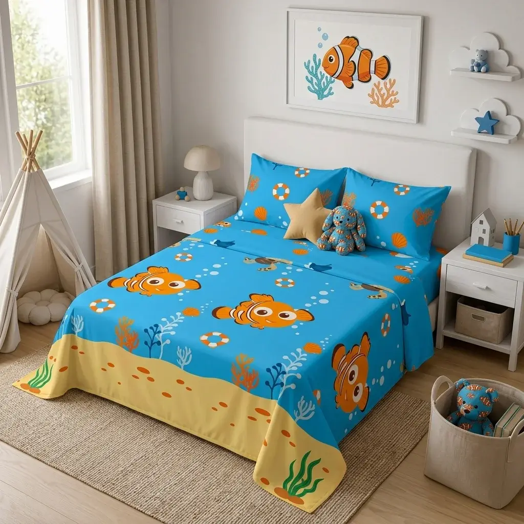 Juegos De Sábanas Disney Buscando A Nemo Celeste Estampados Animados