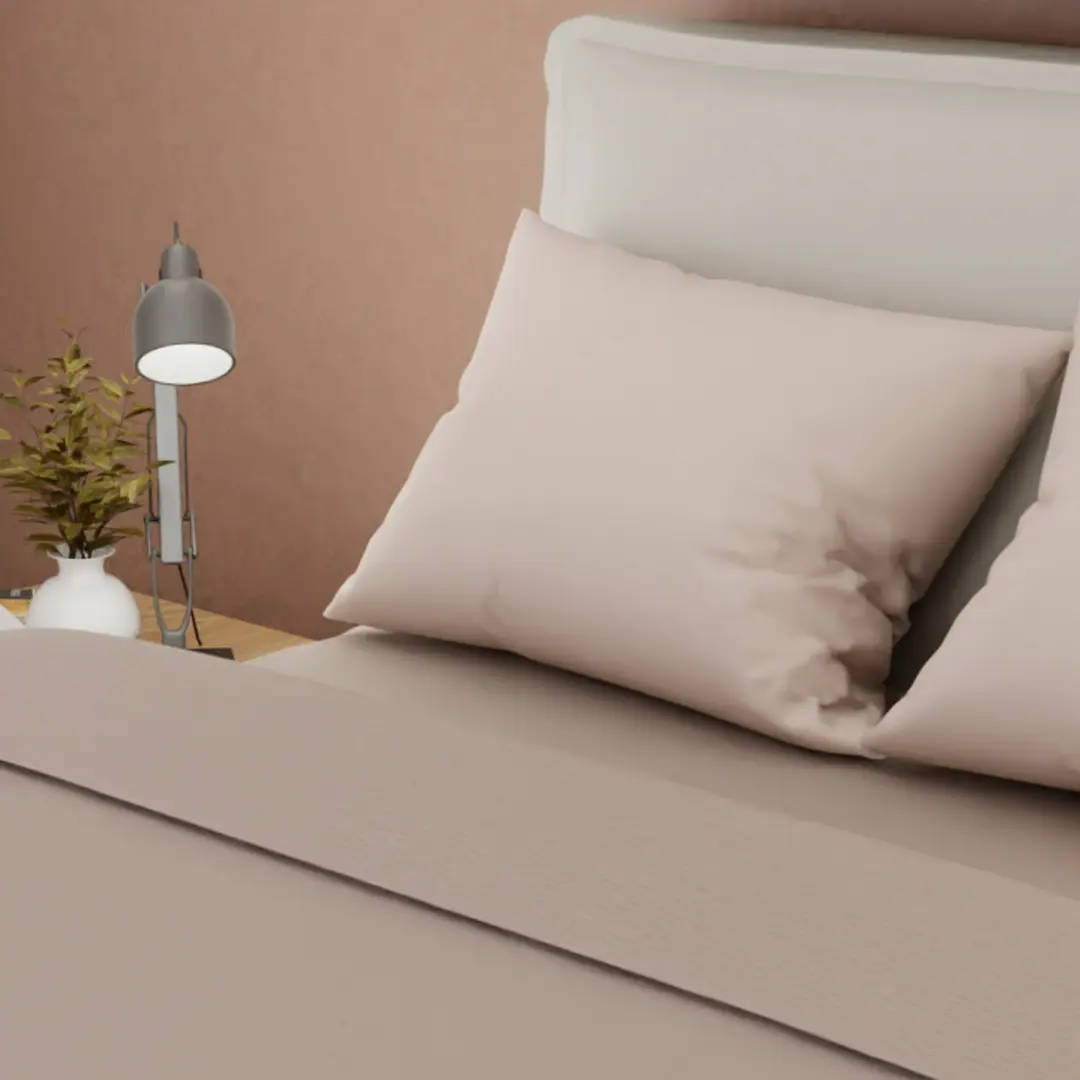 Juego De Sabanas Con Cortina Beige Confortable-2
