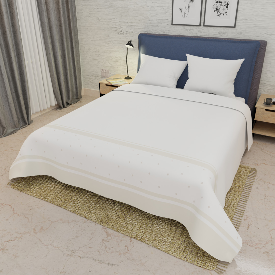 Juegos de Sábanas 250 Hilos Ivory Border Líneas Beige