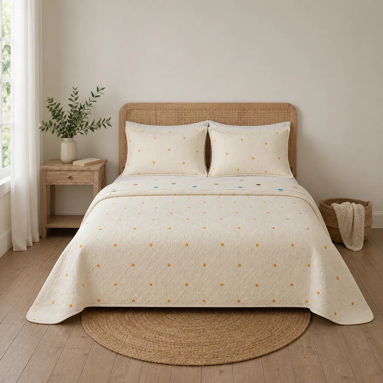 Cubrelecho Termosellado Doble Faz Cotton Sense Viaje En Círculo-3