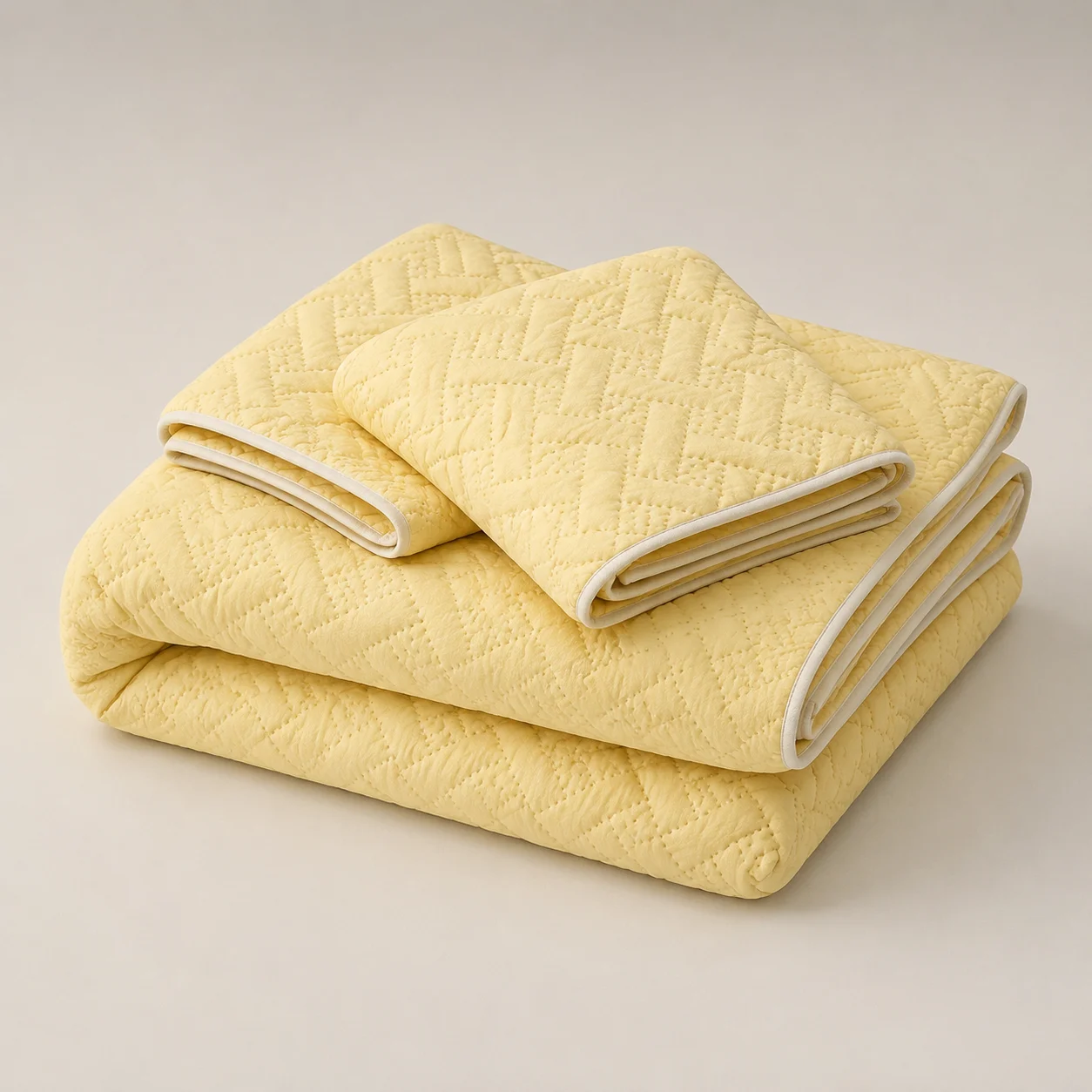 Cubrelecho Termosellado Cotton Sense Solo Fondo Amarillo-4