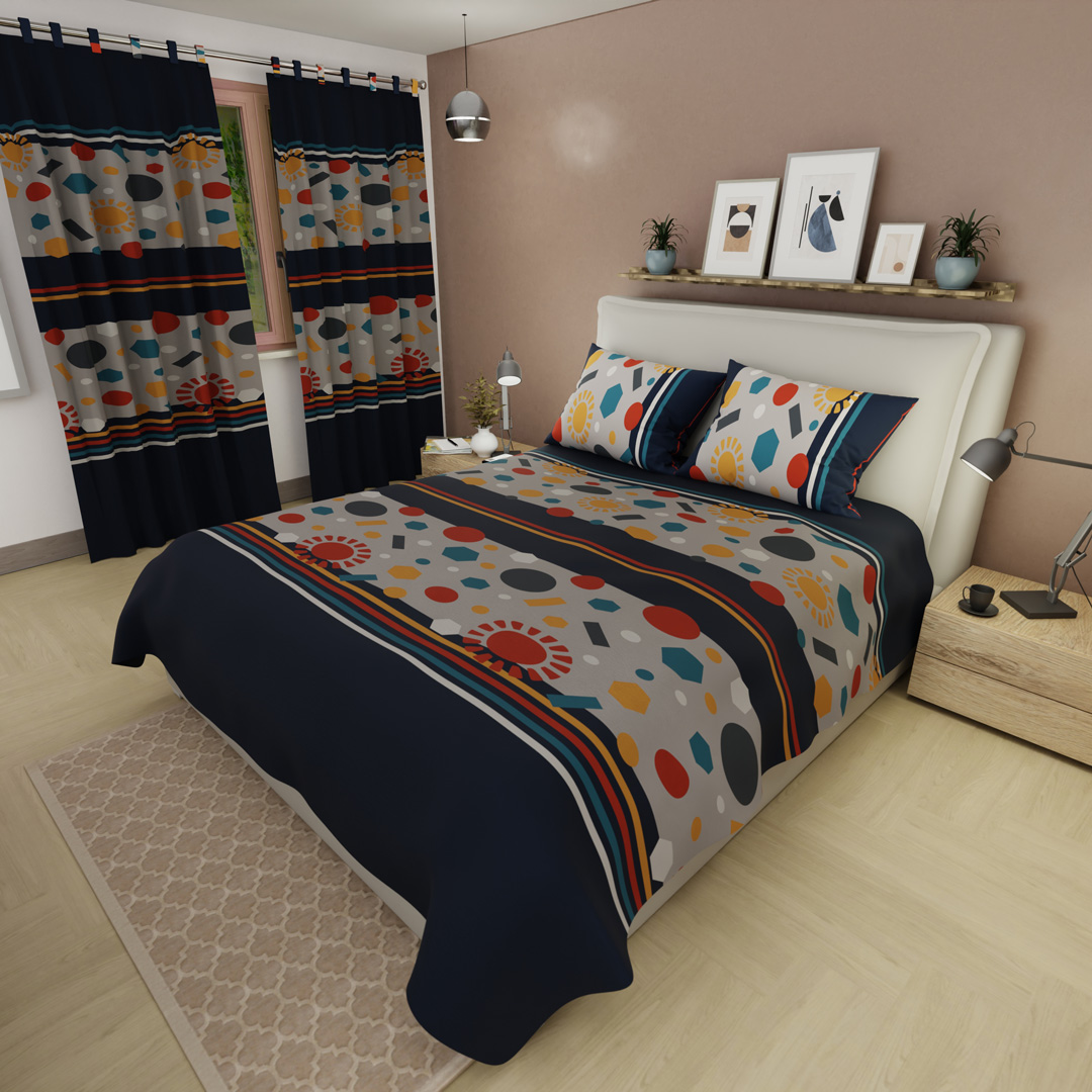 Juego De Sábanas Con Cortinas Cosmic Set