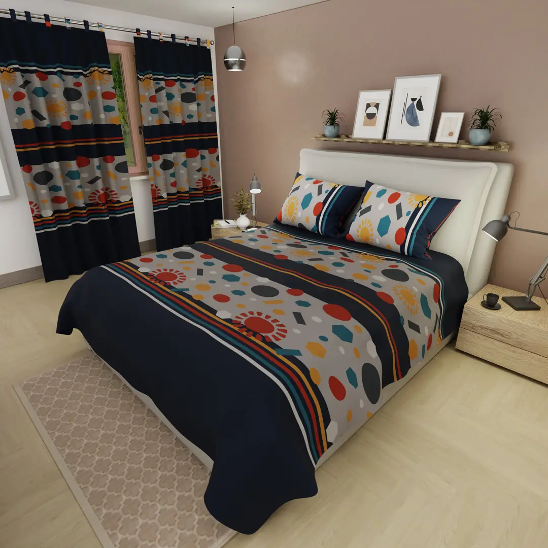 Juego De Sábanas Con Cortinas Cosmic Set
