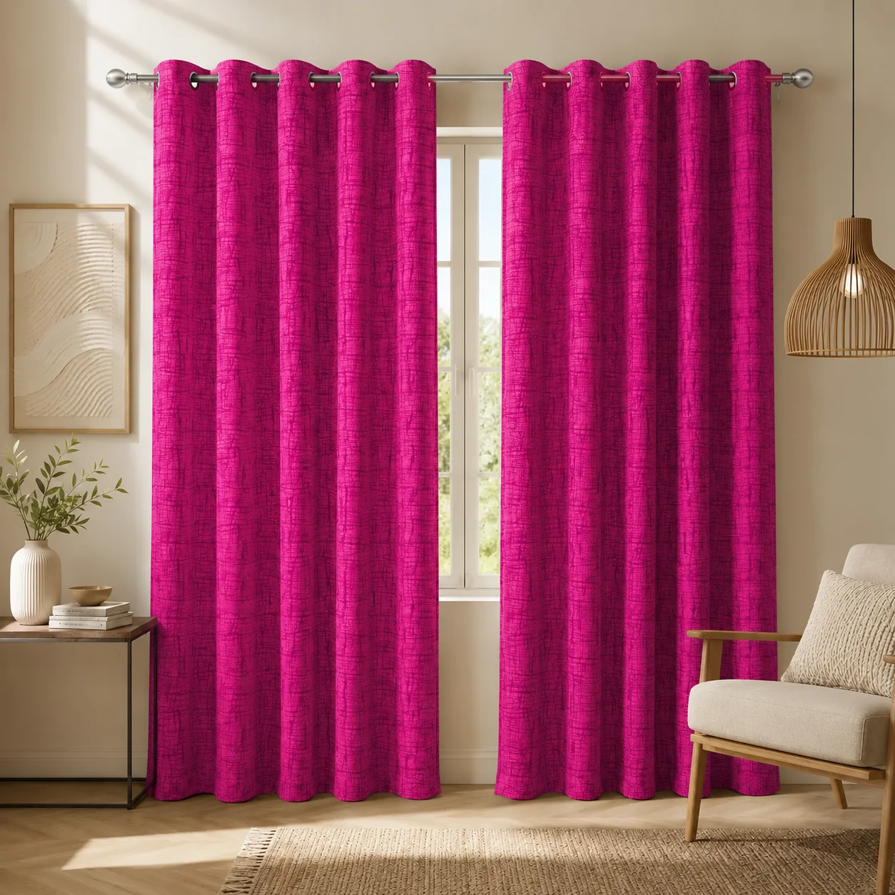Cortina Yacar Fucsia Argolla
