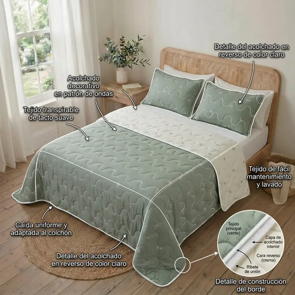 Cubrelecho Acolchado  Cotton Sense Vuelo Libre-6