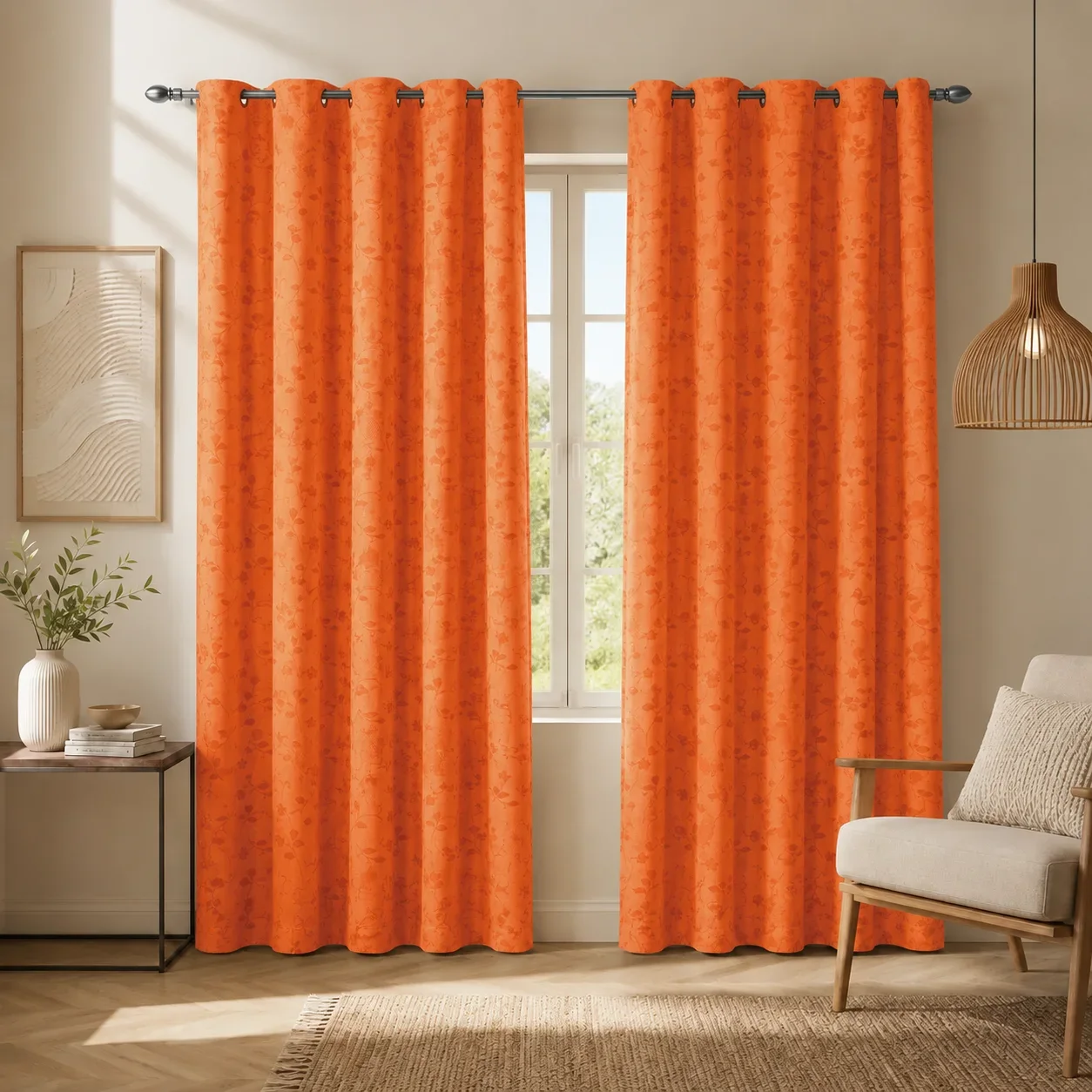 Cortina Yacar Naranja Argolla