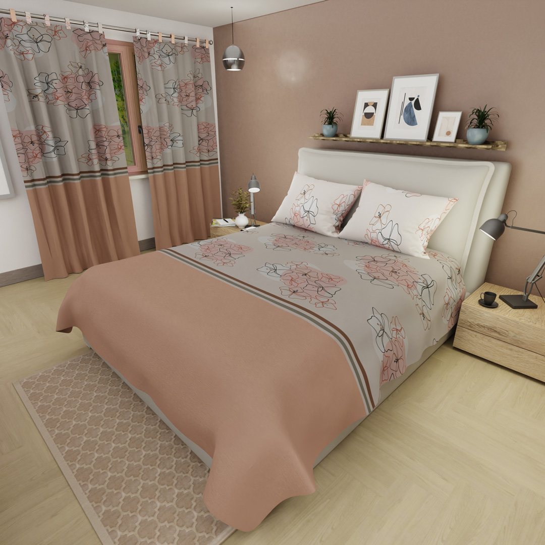 Juego de Sábanas Microfibra Suavizada Amapola de Arena