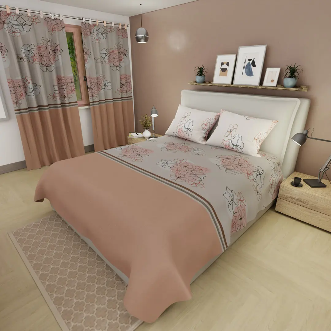 Juego de Sábanas Microfibra Suavizada Amapola de Arena