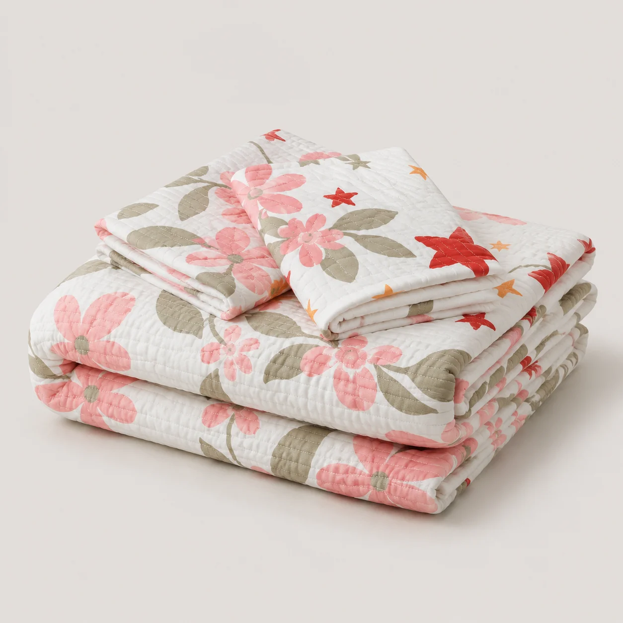 Cubrelecho Estampado Prensado Doble Faz  Starry Rose-5