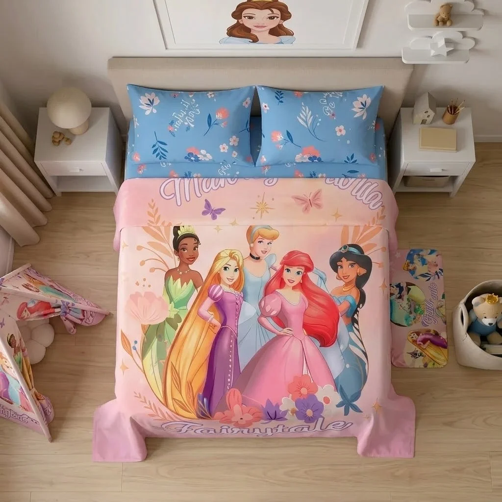 Juego De Sabanas Core Disney Princesas Estampados Animados-2