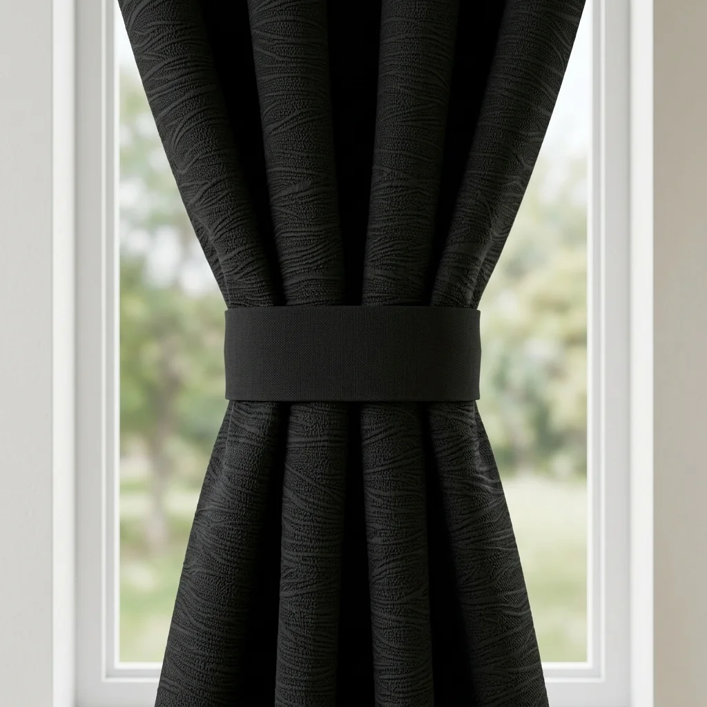 Cortina Black Out Anti-Luz Baltica Boton Negra Aislantes-2