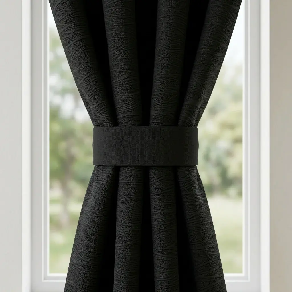 Cortina Black Out Anti-Luz Baltica Boton Negra Aislantes-2