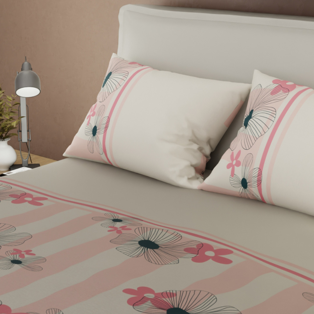 Juego de Sábanas Microfibra Suavizada Delicate Line Flower-2