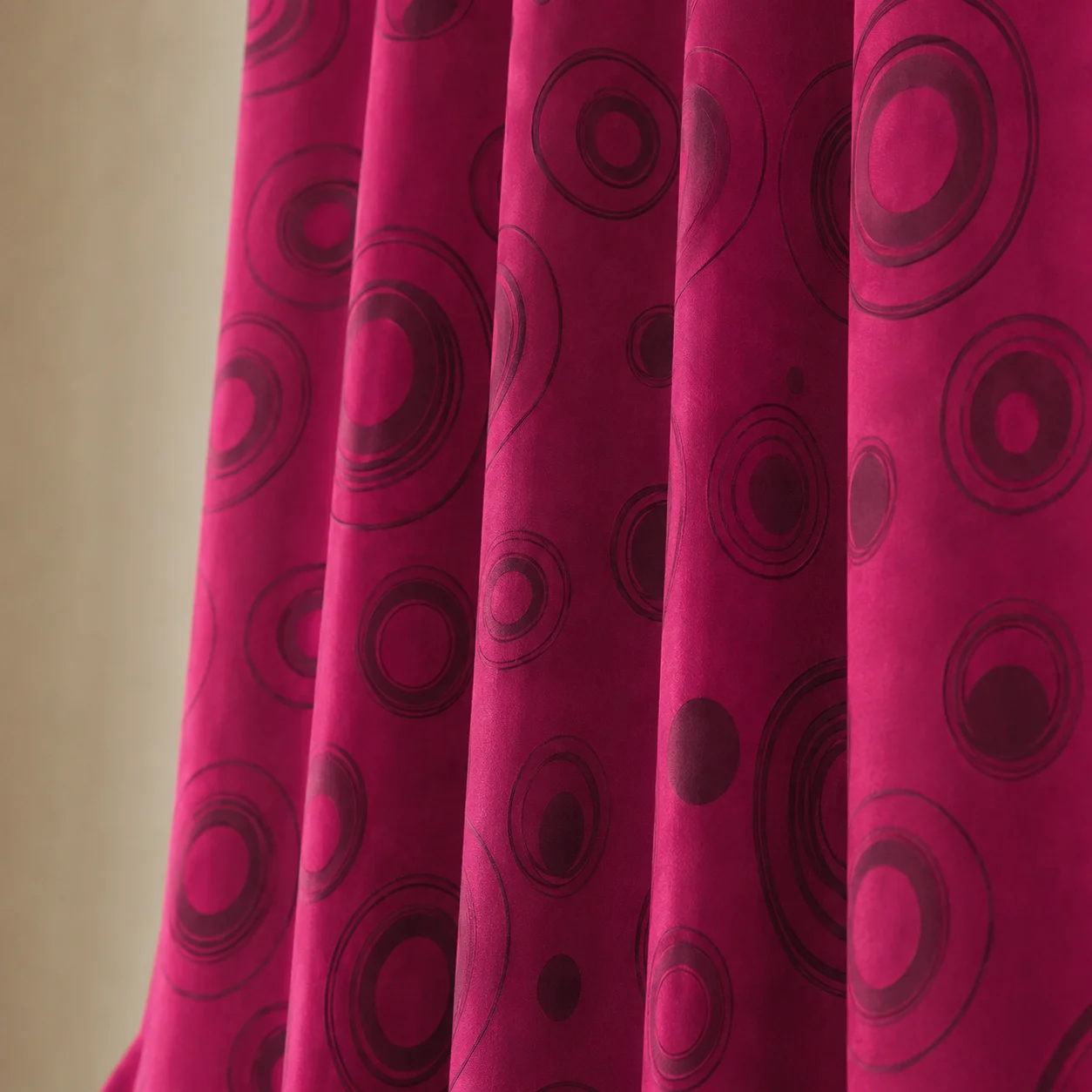 Cortina Yacar Boton Fucsia Elegante-5
