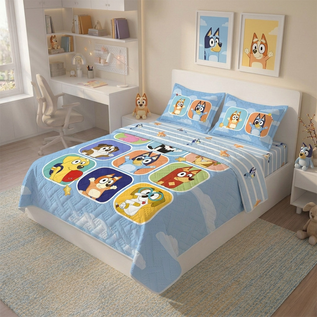 Cubrelecho Termosellado Bluey Amigos