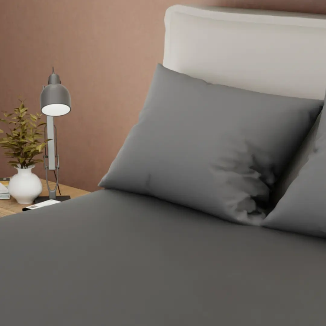 Juegos De Sabanas Unicolor My House Gris Confortable-2