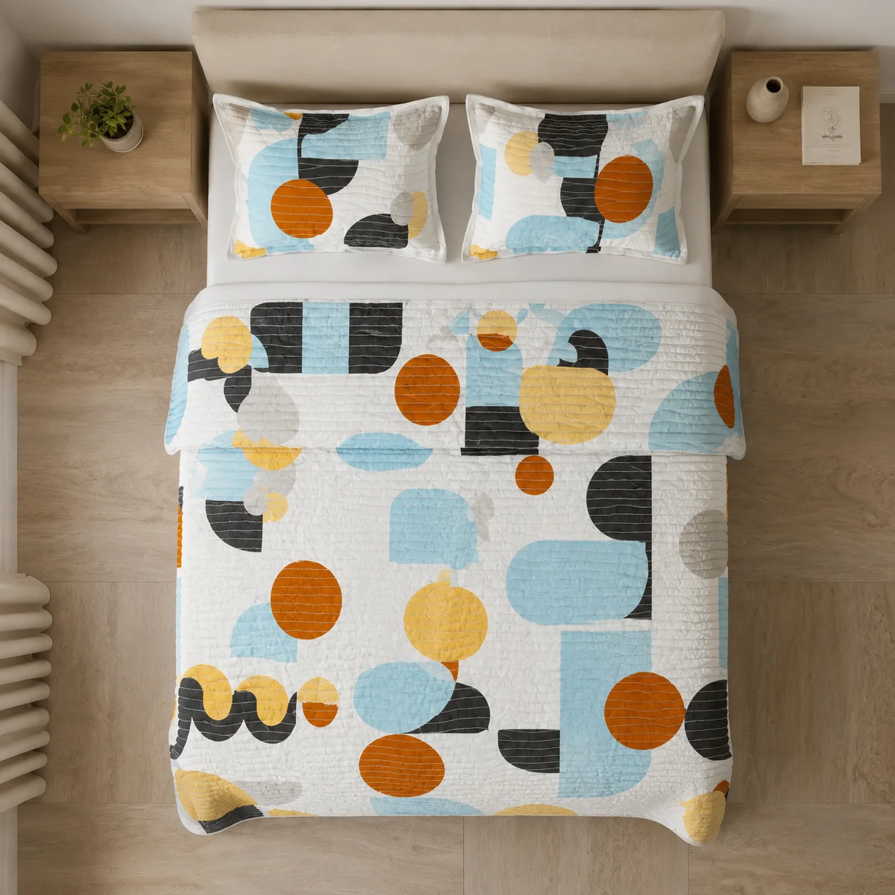 Cubrelecho Estampado Prensado Doble Faz Geo Balance-2