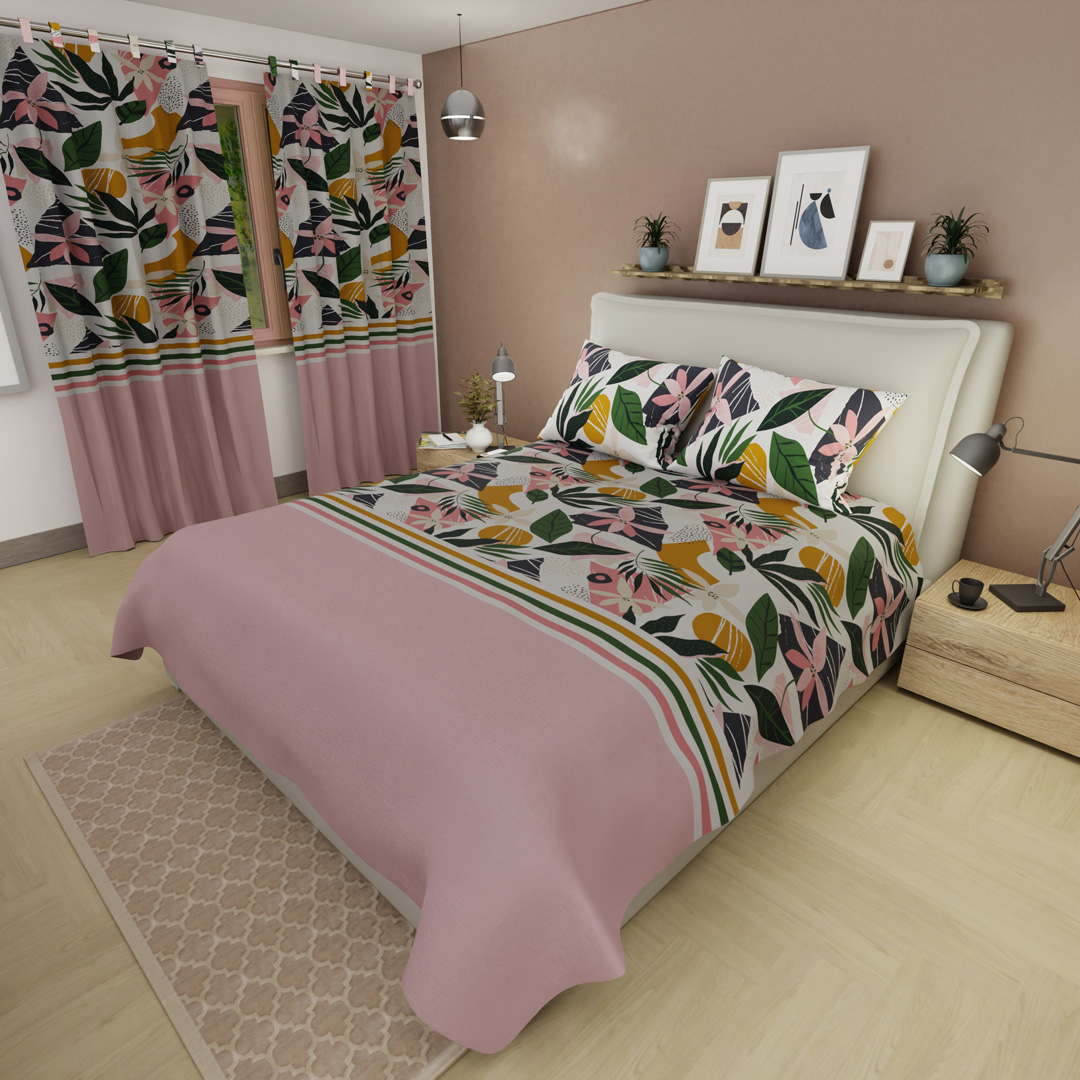 Juego de Sábanas Microfibra Suavizada Jungla Rubor