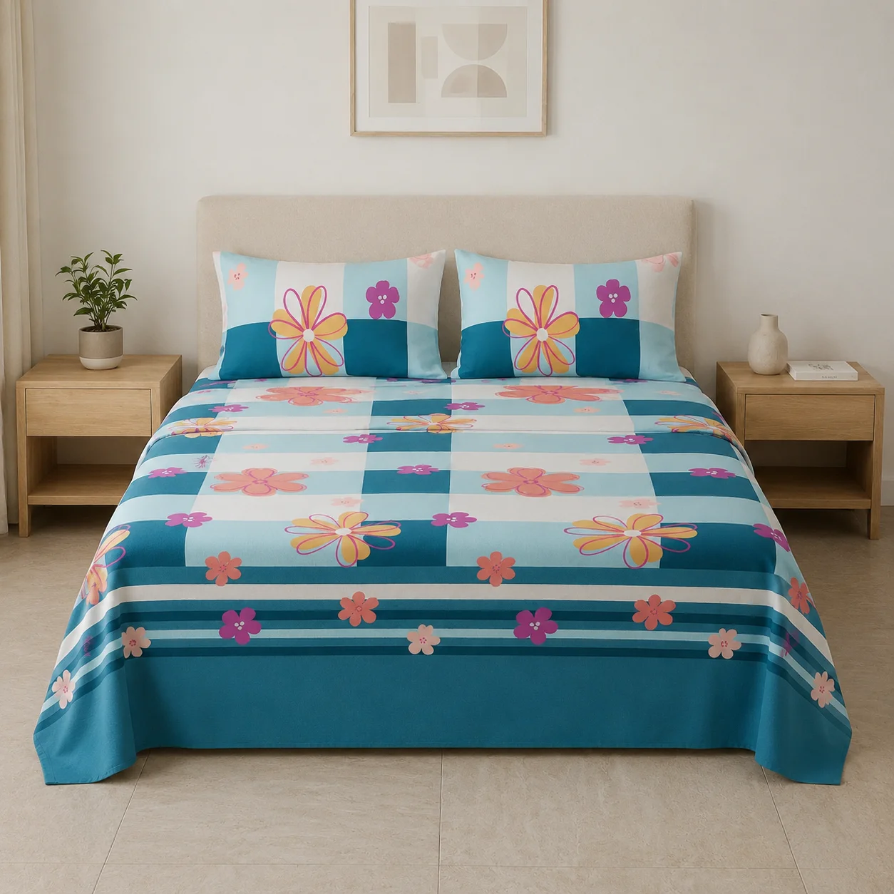 Juego de Sábanas Microfibra Suavizada Rosella Floral-3
