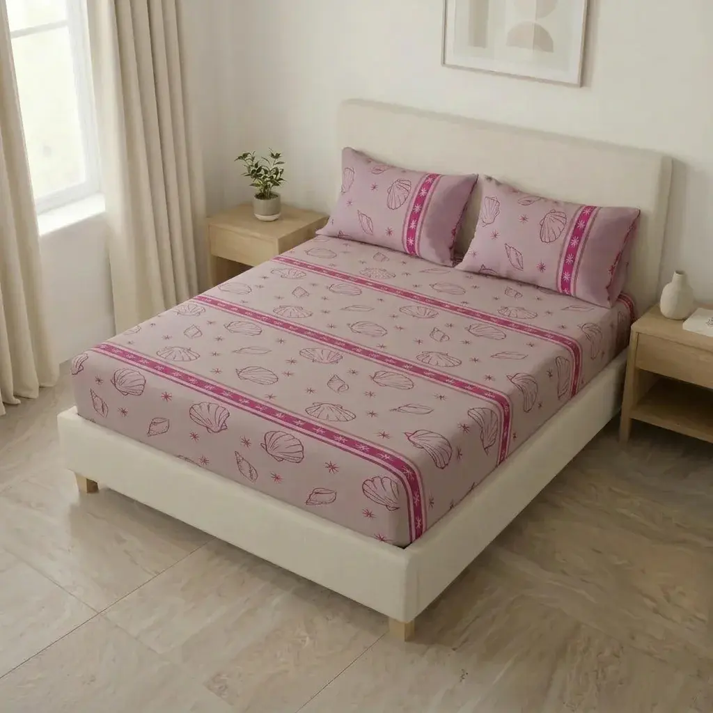 Sábana Ajustable Coral Marino Rosa