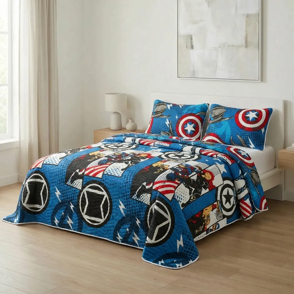 CUBRELECHO PRENSADO CAMA SEMIDOBLE  MARVEL  AVENGERS