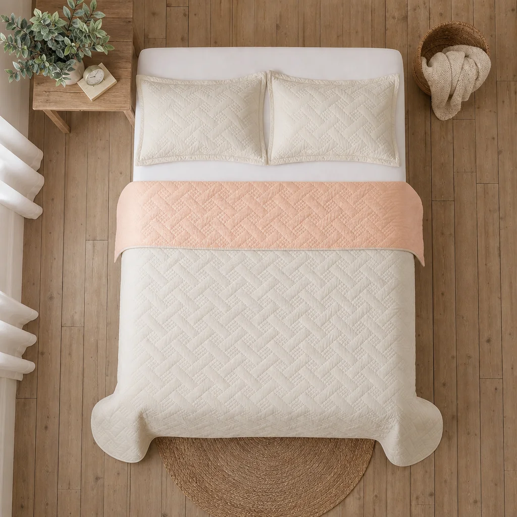 Cubrelecho Termosellado Cotton Sense Solo Fondo Rosa-2